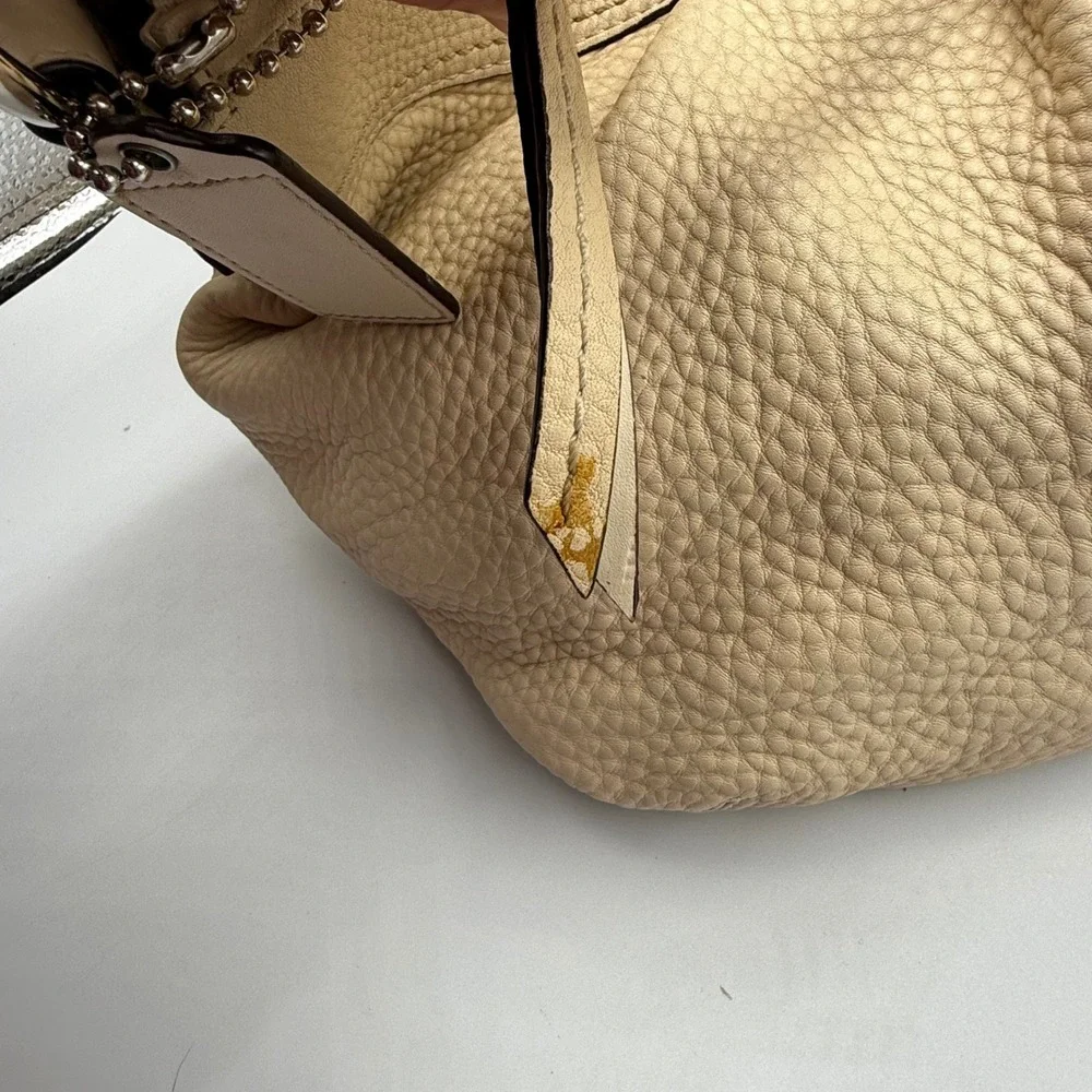 Vintage Y2K Coach Pebbled Leather Soho Hobo Shoulder Bag Ivory Cream Slouchy - Picture 10 of 10